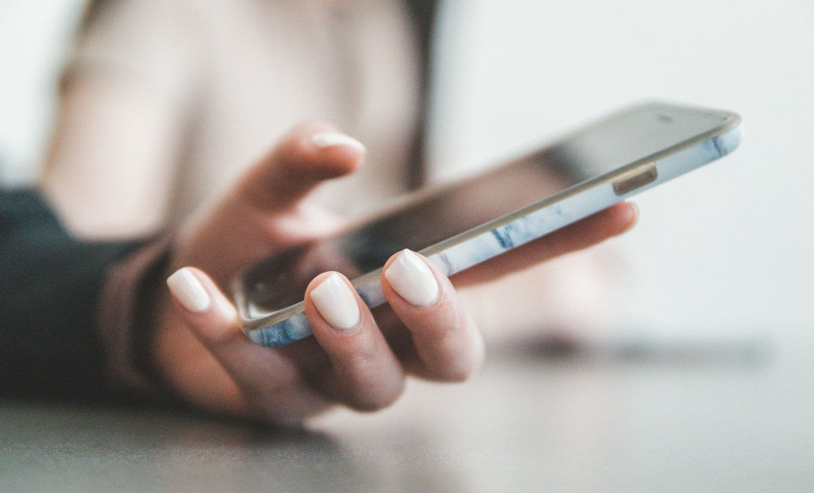 Person holding a smartphone